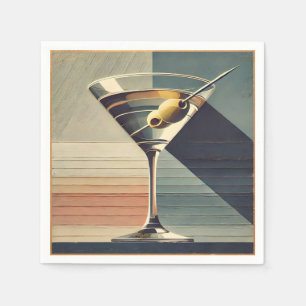 Servilleta De Papel Media Century Moderno 2 Olive Martini Cocktail Hou