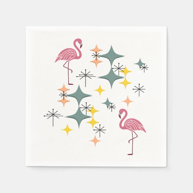 Servilleta De Papel Media Century Moderno Eames Era Starburst Flamingo (Anverso)