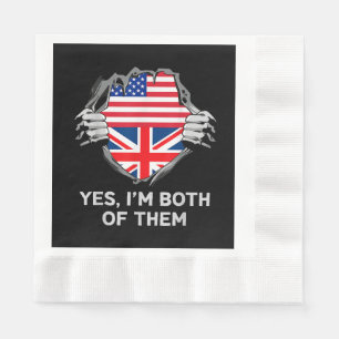 Servilleta De Papel Media estadounidense mitad británica bandera de In