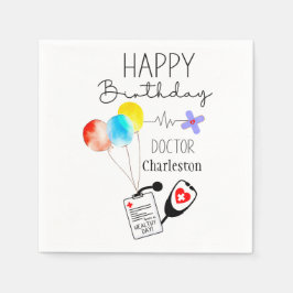 Servilleta De Papel Médica Feliz cumpleaños, globos planos
