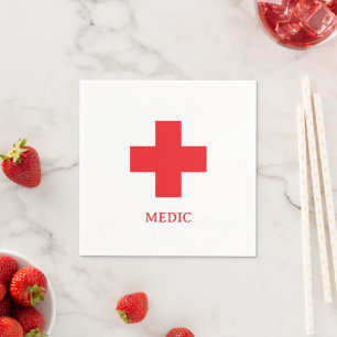 Servilleta De Papel MEDICINA Simple & Primeros Auxilios, Cruz, Ambulan
