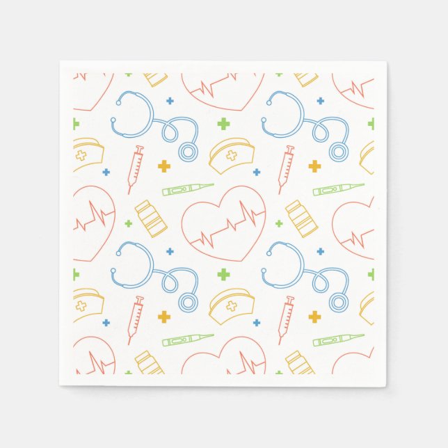 Servilleta De Papel Médico Enfermera de emergencia médica (Anverso)