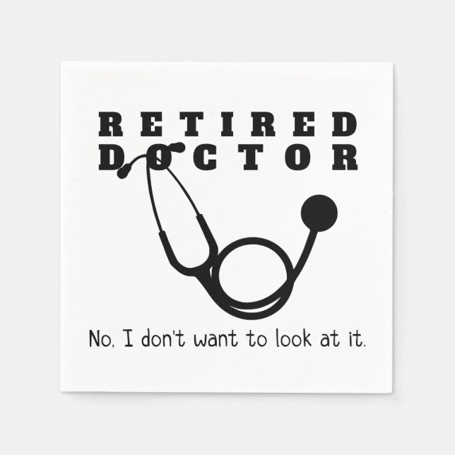 Servilleta De Papel Médico retirado Stethoscope Sassy Funny Retirement (Anverso)