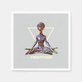 Servilleta De Papel Meditación. Extranjero en posición tranquila