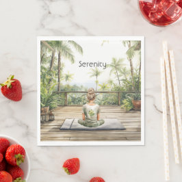Servilleta De Papel Meditación Yoga Serenidad Femenina