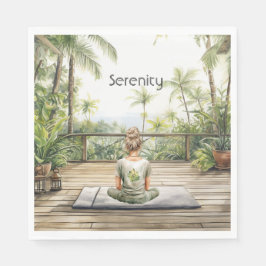 Servilleta De Papel Meditación Yoga Serenidad Femenina