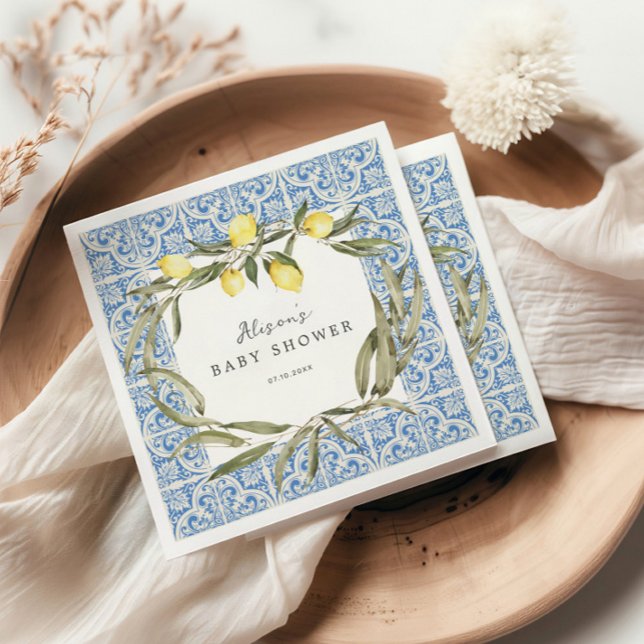 Servilleta De Papel Mediterránea Amalfi Capri Baby Shower (Subido por el creador)