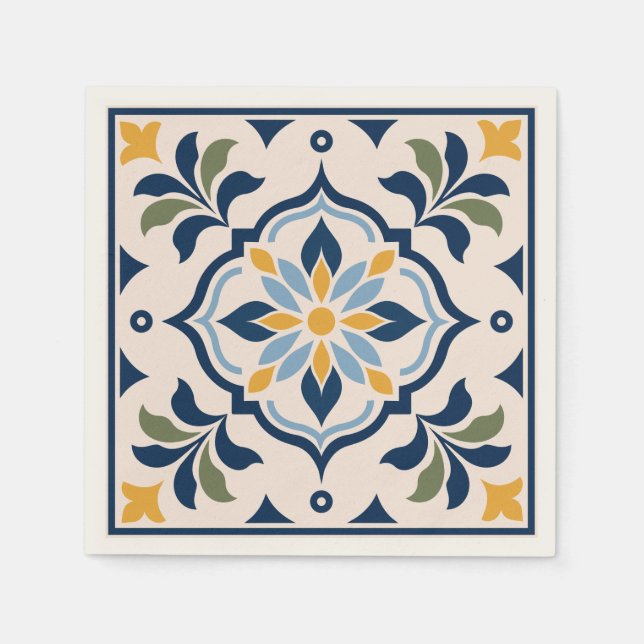 Servilleta De Papel Mediterranean Floral Paper Napkin Pattern (Anverso)