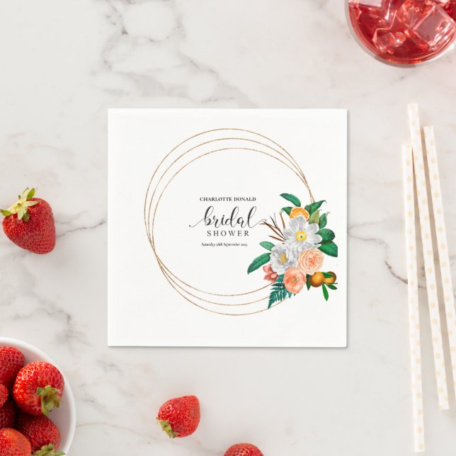 Servilleta De Papel Mediterranean Italy Blue Tiles Bridal Shower  (In situ)