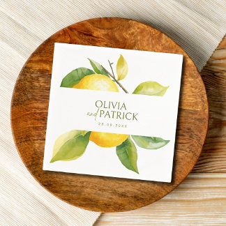 Servilleta De Papel Mediterranean Italy Greece Lemon Vibrant Wedding