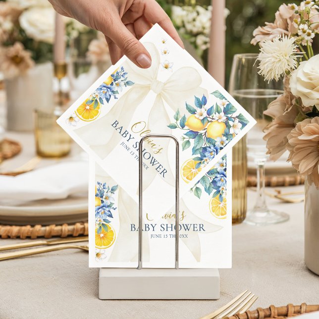 Servilleta De Papel Mediterranean Lemon Amalfi Citrus Baby Shower  (Subido por el creador)