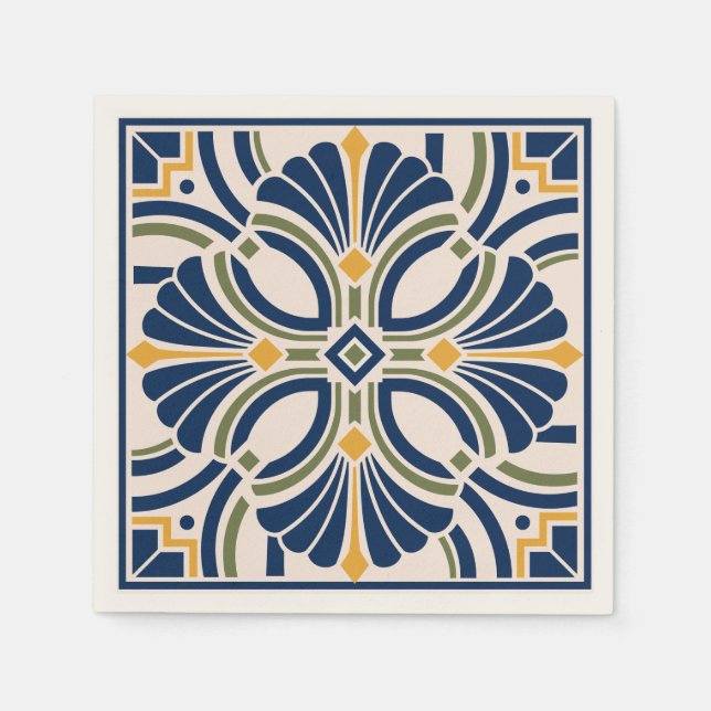 Servilleta De Papel Mediterranean Ornamental Tile (Anverso)