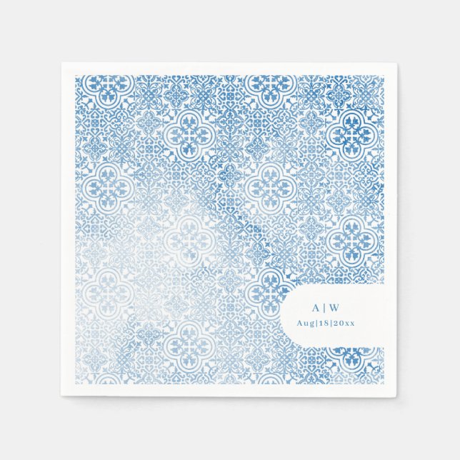 Servilleta De Papel Mediterranean tile pattern (Anverso)