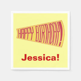 Servilleta De Papel Mega Teléfono Amarillo Rojo Feliz Cumpleaños Napki
