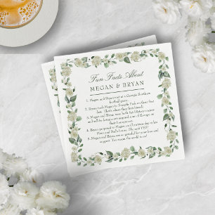 Servilleta De Papel Megan Elegant Wedding Receptor Fun Facts Cocktail