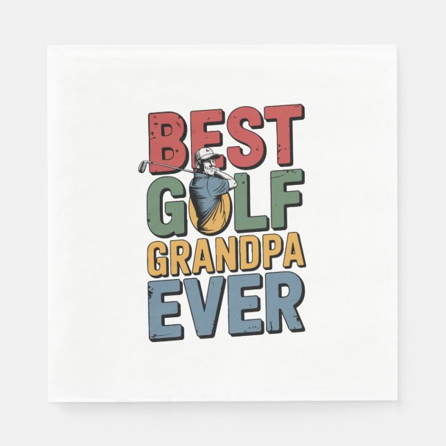 Servilleta De Papel Mejor Abuelo de Golf (Anverso)