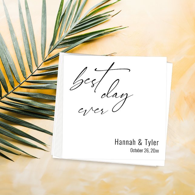 Servilleta De Papel Mejor Día Boda Sencillo Elegante (Subido por el creador)