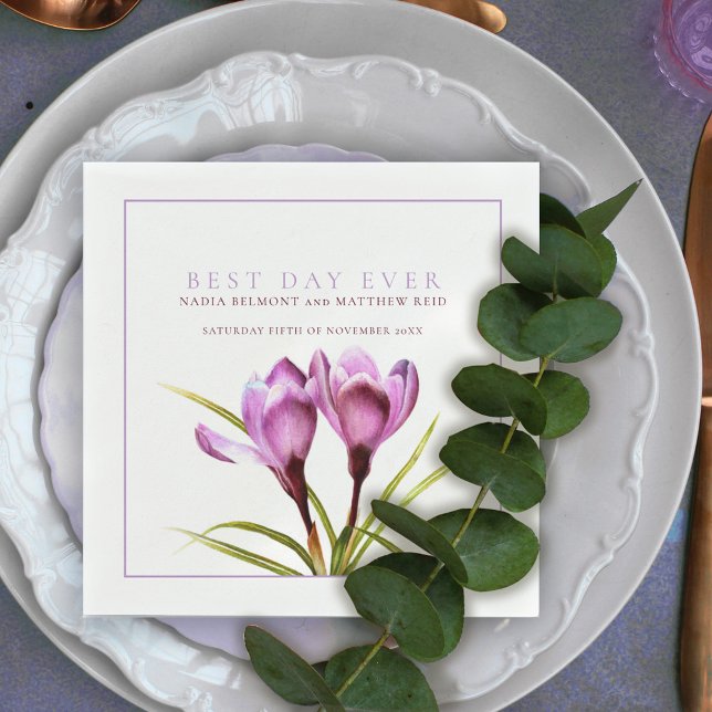 Servilleta De Papel Mejor día de boda de crocus acuático púrpura (Subido por el creador)