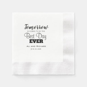 Servilleta De Papel Mejor Día de Ensayo Cena Boda Napkins