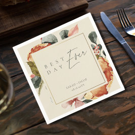 Servilleta De Papel Mejor Día de la Elegante Boda Jardín