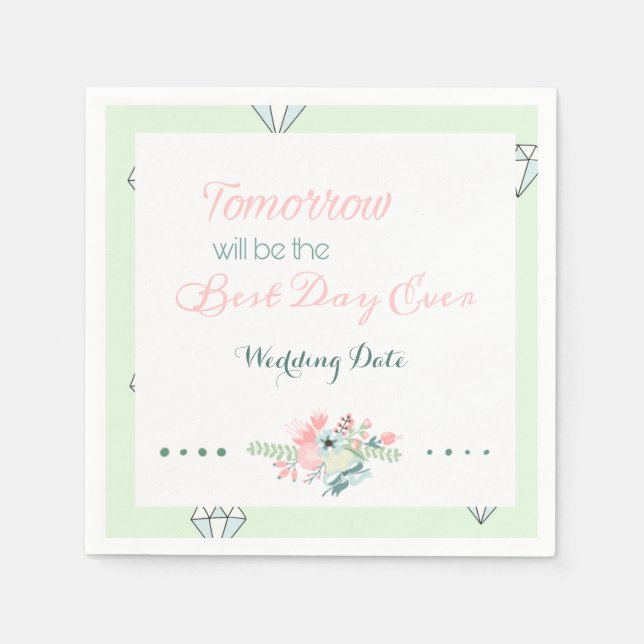 Servilleta De Papel Mejor Día de la Historia (Cena ensayada) (Anverso)