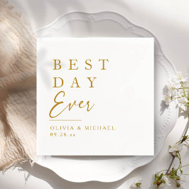 Servilleta De Papel Mejor Día de la Historia | Día de la Boda Blanca M
