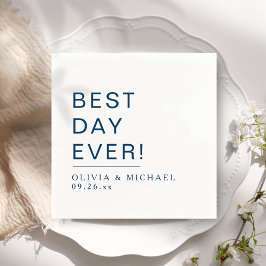 Servilleta De Papel Mejor Día de la Historia | Día de la Boda Blanca M