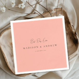 Servilleta De Papel ¡MEJOR DÍA DE LA VIDA! Boda Coral Melocotón Minima