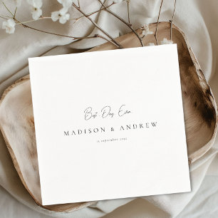 Servilleta De Papel ¡MEJOR DÍA DE LA VIDA! Boda Minimalista Moderna Bl