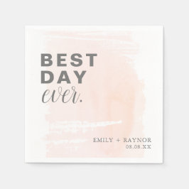 Servilleta De Papel Mejor Día de Rubor Rosa Cada Boda