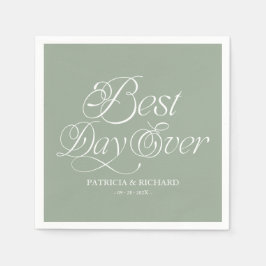 Servilleta De Papel Mejor Día de Todos Boda Minimalista Moderna