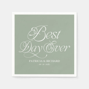 Servilleta De Papel Mejor Día de Todos Boda Minimalista Moderna