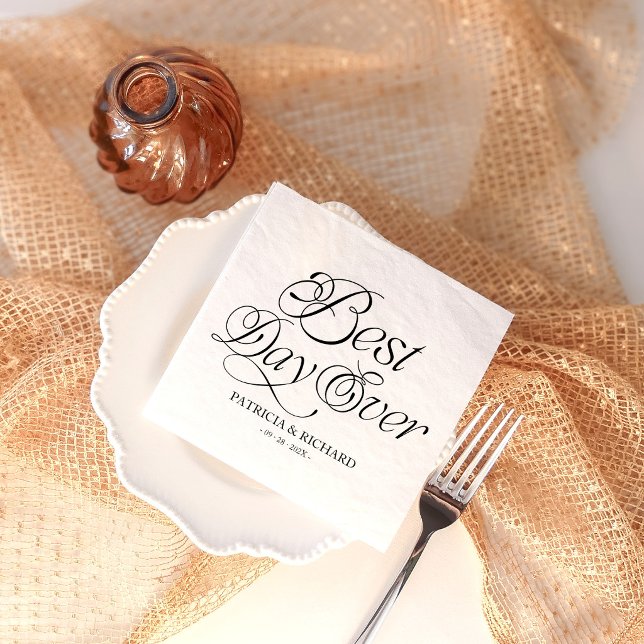 Servilleta De Papel Mejor Día de Todos Boda Minimalista Moderna (Subido por el creador)