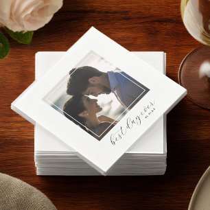 Servilleta De Papel Mejor Día Personalizado Foto Boda