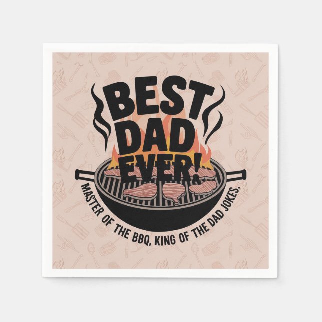 Servilleta De Papel Mejor diseño de barbacoa de papá - Rey del asador (Anverso)