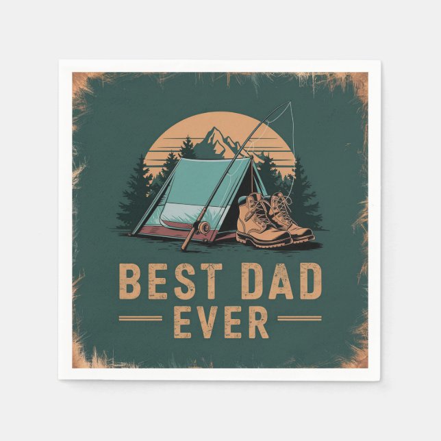 Servilleta De Papel Mejor diseño de camping para papá  (Anverso)
