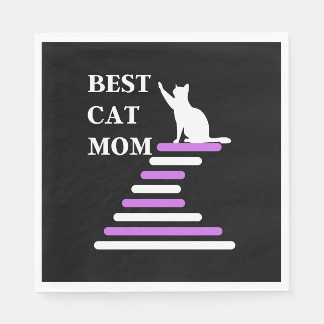 Servilleta De Papel Mejor Mamá De Gato (Anverso)