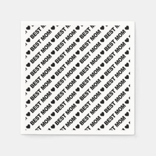 Servilleta De Papel Mejor Mamá Negra en Papel Blanco