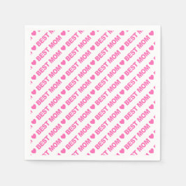 Servilleta De Papel Mejor Mamá Rosa en Papel Blanco