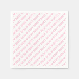 Servilleta De Papel Mejor Mamá Rosa Ligero en Papel Blanco