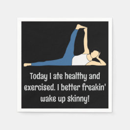 Servilleta De Papel "Mejor me despierto delgado" - Funny Cocktail Napk