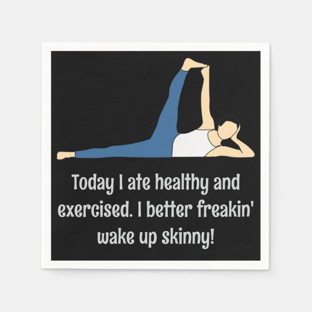 Servilleta De Papel "Mejor me despierto delgado" - Funny Cocktail Napk (Anverso)