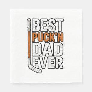 Servilleta De Papel Mejor padre de hockey con puck Ever Vector Design_