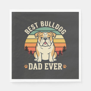 Servilleta De Papel Mejor papá Bulldog Retro Vector
