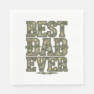 Servilleta De Papel Mejor Papá Camuflaje Diseño de Grabado Vintage_1