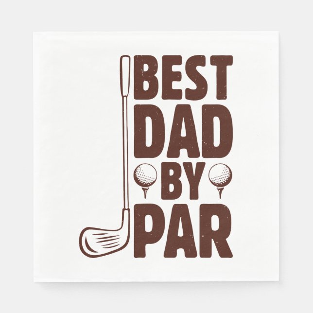 Servilleta De Papel Mejor Papá De Par Golf Dad (Anverso)