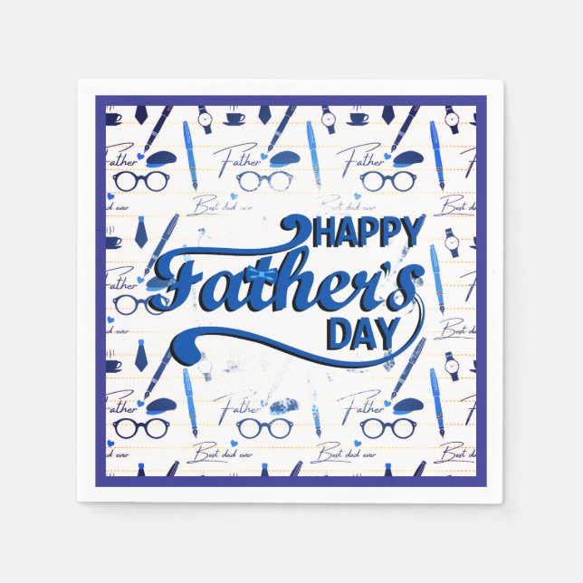 Servilleta De Papel Mejor Papá, Feliz Día del Padre (Anverso)