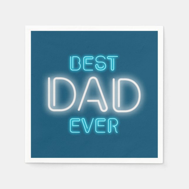 Servilleta De Papel Mejor Papá Feliz Día del Padre | Napkin (Anverso)