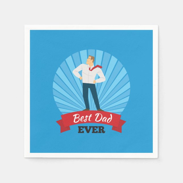 Servilleta De Papel Mejor Papá Feliz Día del Padre | Napkin (Anverso)
