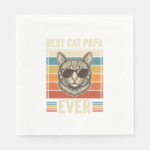 Servilleta De Papel Mejor Papá Gato de la Historia Diseño de Camiseta